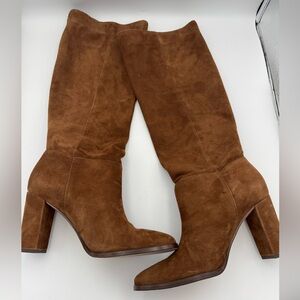 NEW Lauren Ralph Lauren Artizan Tall Brown Suede Boots | Size 9 B NIB tobacco